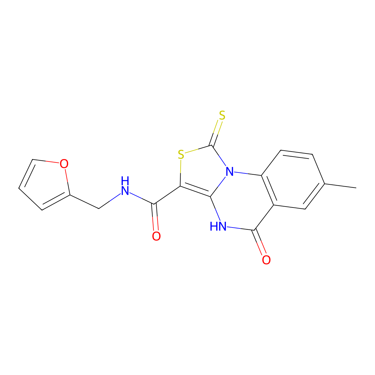N-(2-furylmethyl)-7-methyl-5-oxo-1-thioxo-4,5-dihydro[1,3]thiazolo[3,4-a]quinazoline-3-carboxamide molecular structure, CAS 1114613-56-7