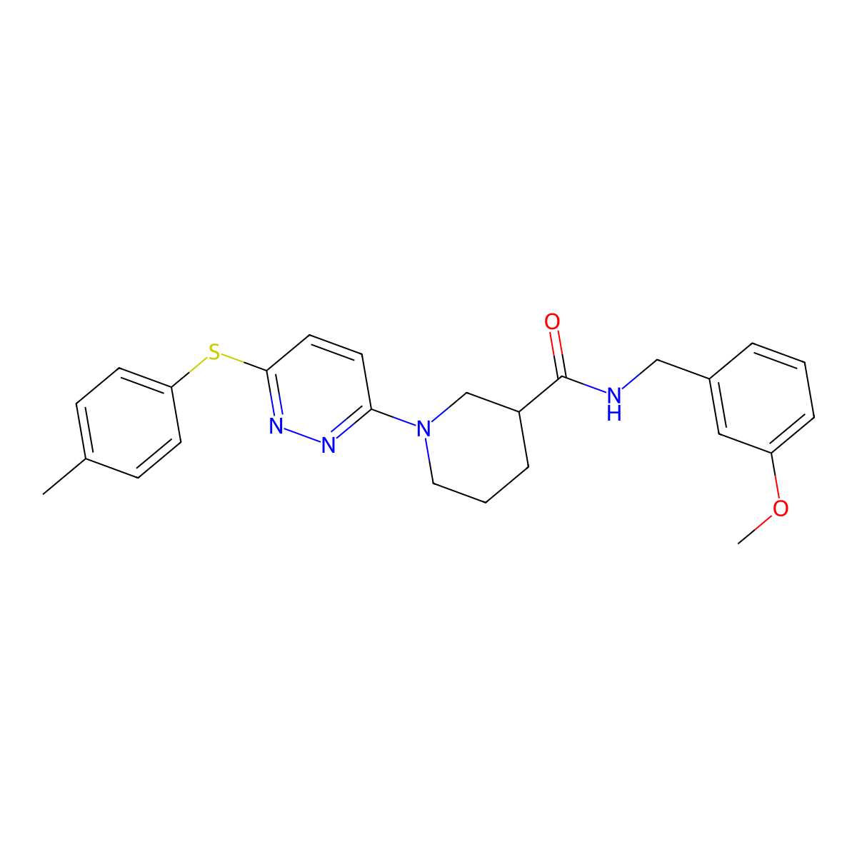 N-(3-methoxybenzyl)-1-(6-(p-tolylthio)pyridazin-3-yl)piperidine-3-carboxamide molecular structure, CAS 1114613-77-2