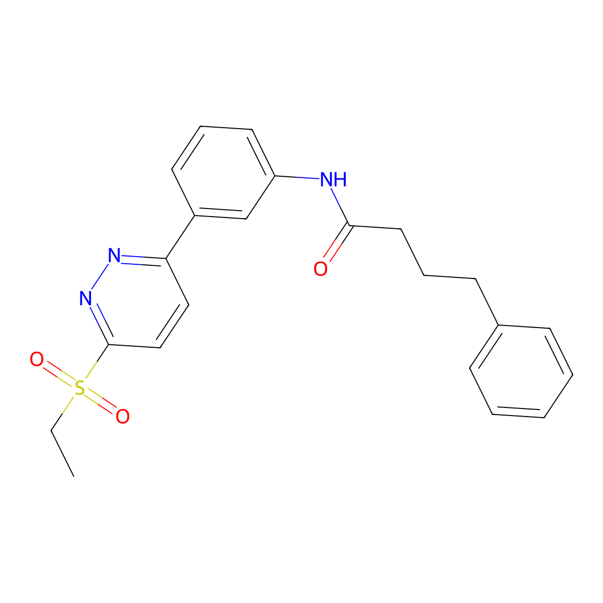 N-(3-(6-(ethylsulfonyl)pyridazin-3-yl)phenyl)-4-phenylbutanamide molecular structure, CAS 1114614-46-8
