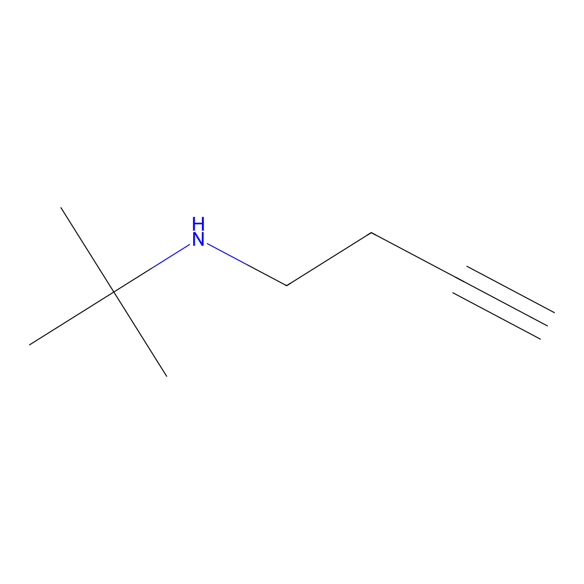 (But-3-yn-1-yl)(tert-butyl)amine molecular structure, CAS 111462-95-4