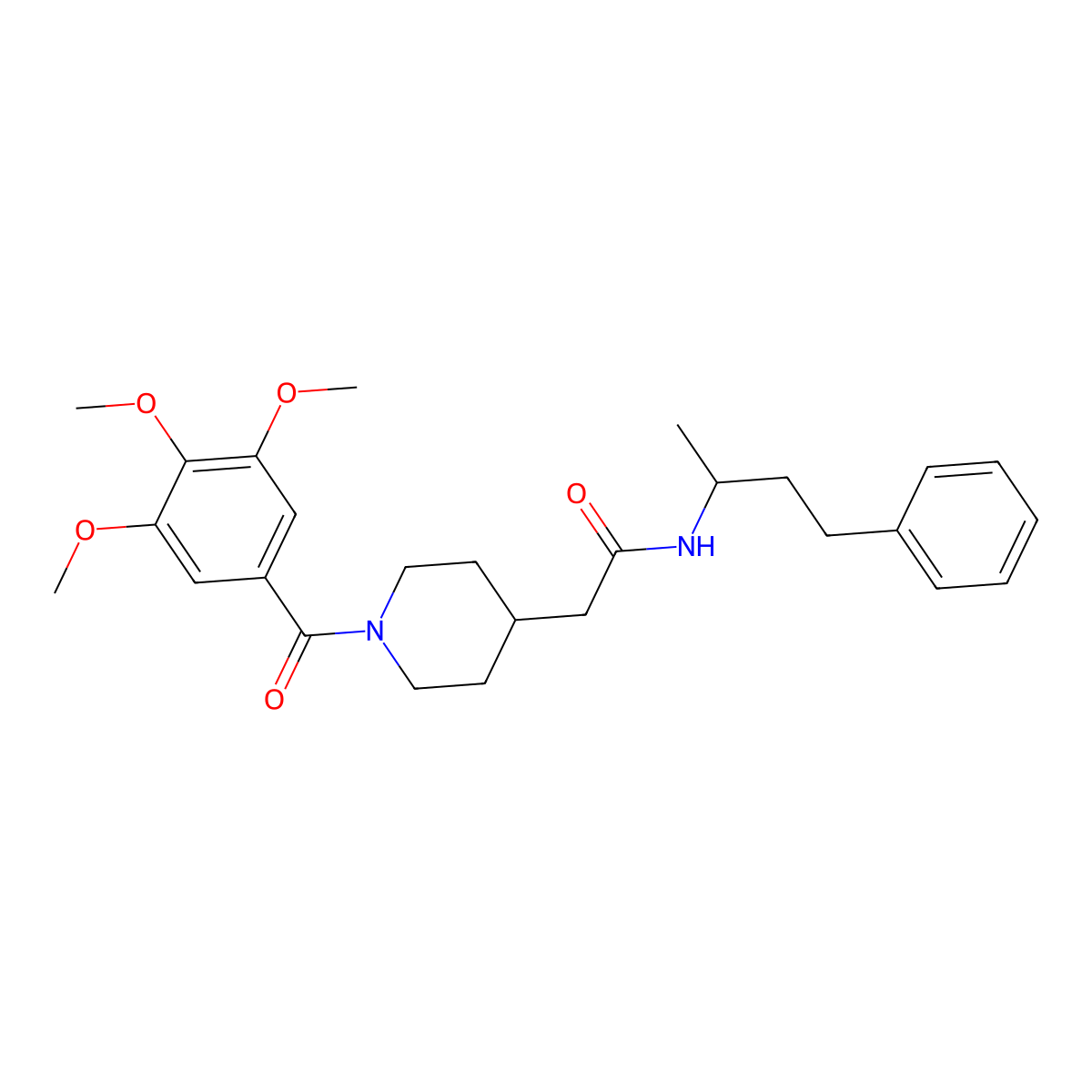 N-(4-phenylbutan-2-yl)-2-[1-(3,4,5-trimethoxybenzoyl)piperidin-4-yl]acetamide molecular structure, CAS 1114620-49-3