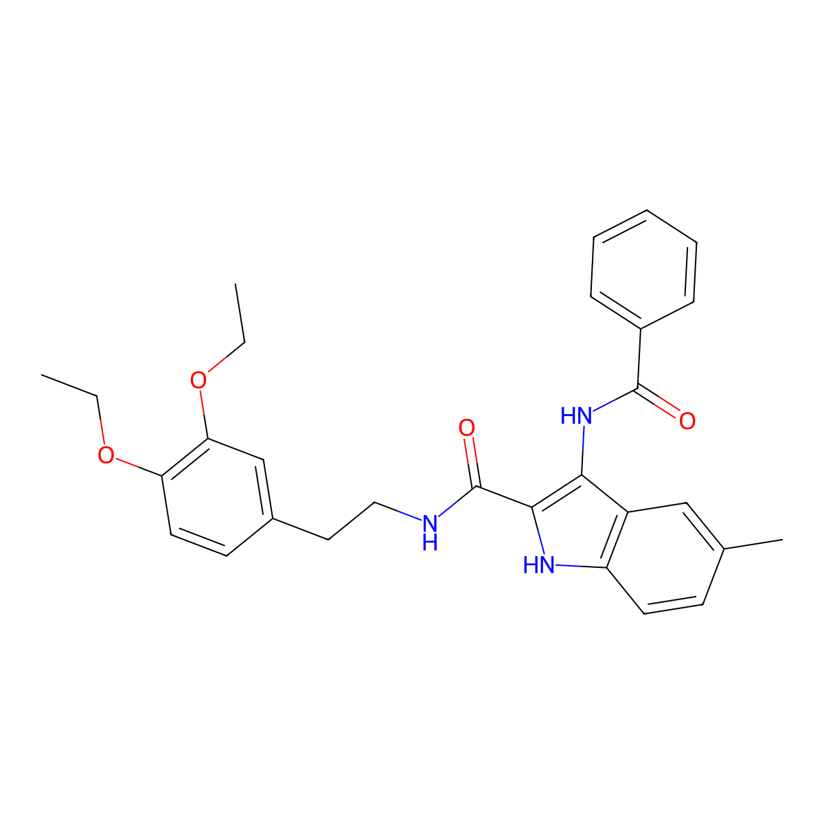 3-benzamido-N-[2-(3,4-diethoxyphenyl)ethyl]-5-methyl-1H-indole-2-carboxamide molecular structure, CAS 1114622-73-9