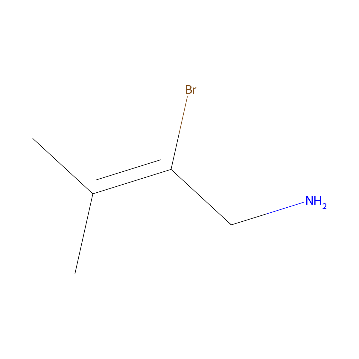 2-Bromo-3-methylbut-2-en-1-amine molecular structure, CAS 111463-45-7