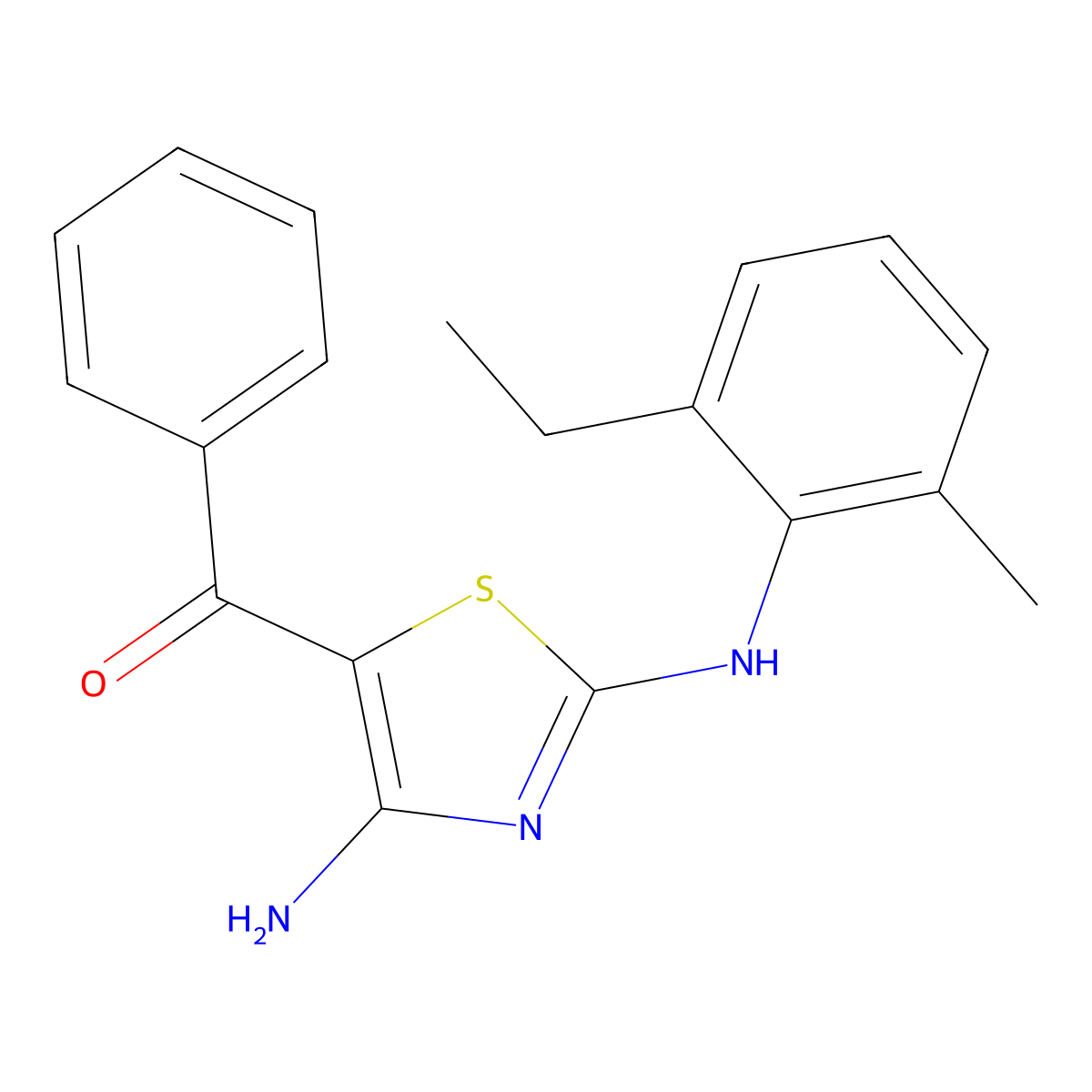 5-Benzoyl-N2-(2-ethyl-6-methylphenyl)-1,3-thiazole-2,4-diamine molecular structure, CAS 1114630-73-7