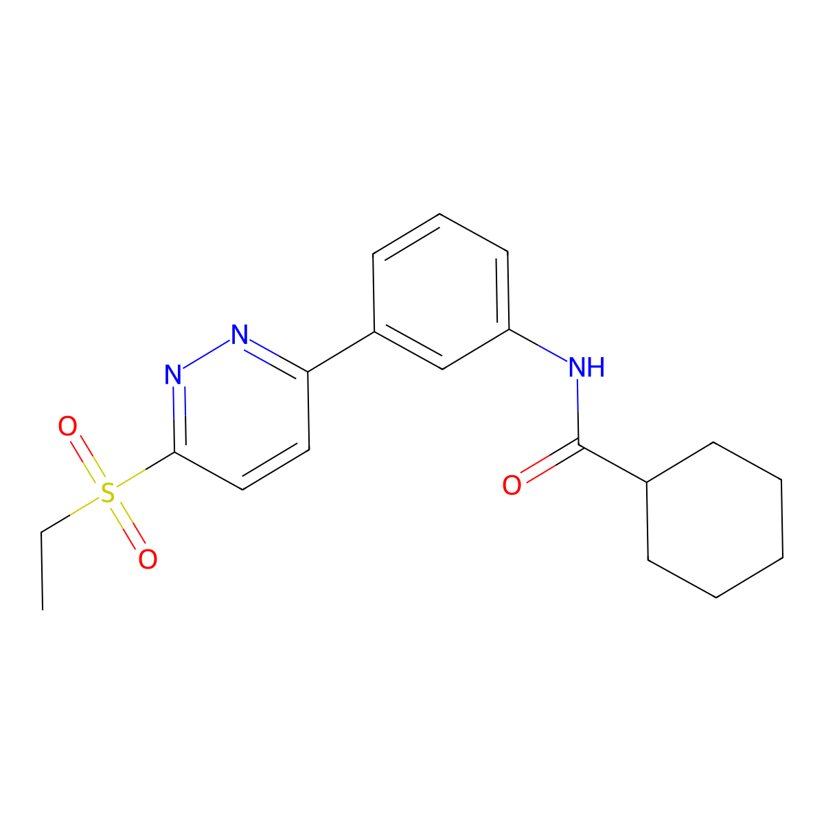 N-{3-[6-(ethanesulfonyl)pyridazin-3-yl]phenyl}cyclohexanecarboxamide molecular structure, CAS 1114633-87-2