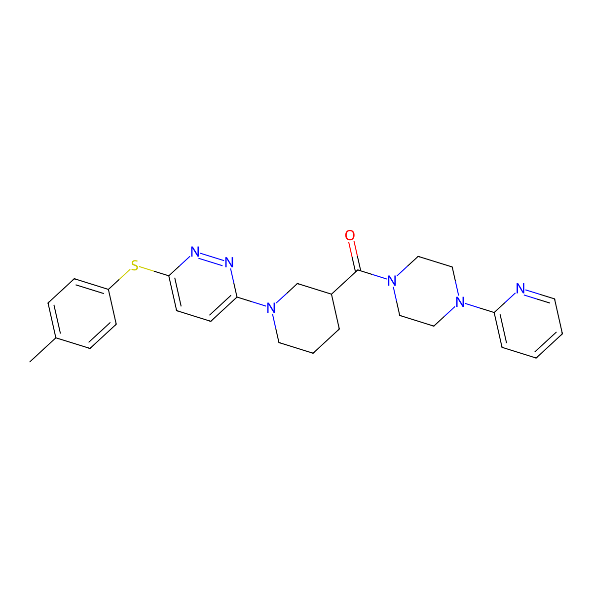 (4-(Pyridin-2-yl)piperazin-1-yl)(1-(6-(p-tolylthio)pyridazin-3-yl)piperidin-3-yl)methanone molecular structure, CAS 1114635-17-4