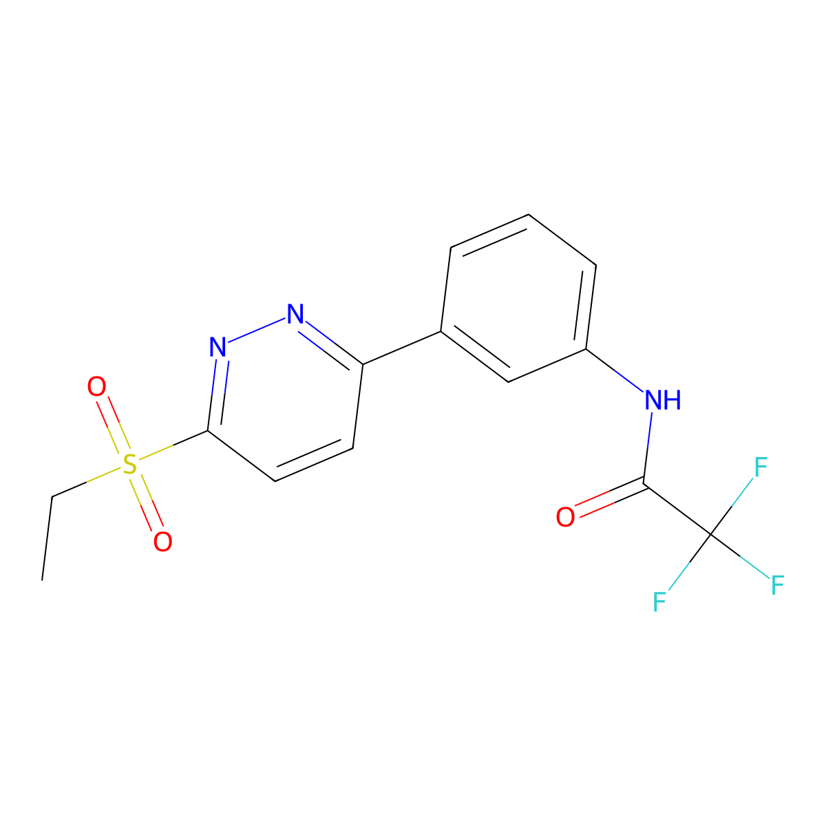 N-{3-[6-(ethanesulfonyl)pyridazin-3-yl]phenyl}-2,2,2-trifluoroacetamide molecular structure, CAS 1114635-80-1