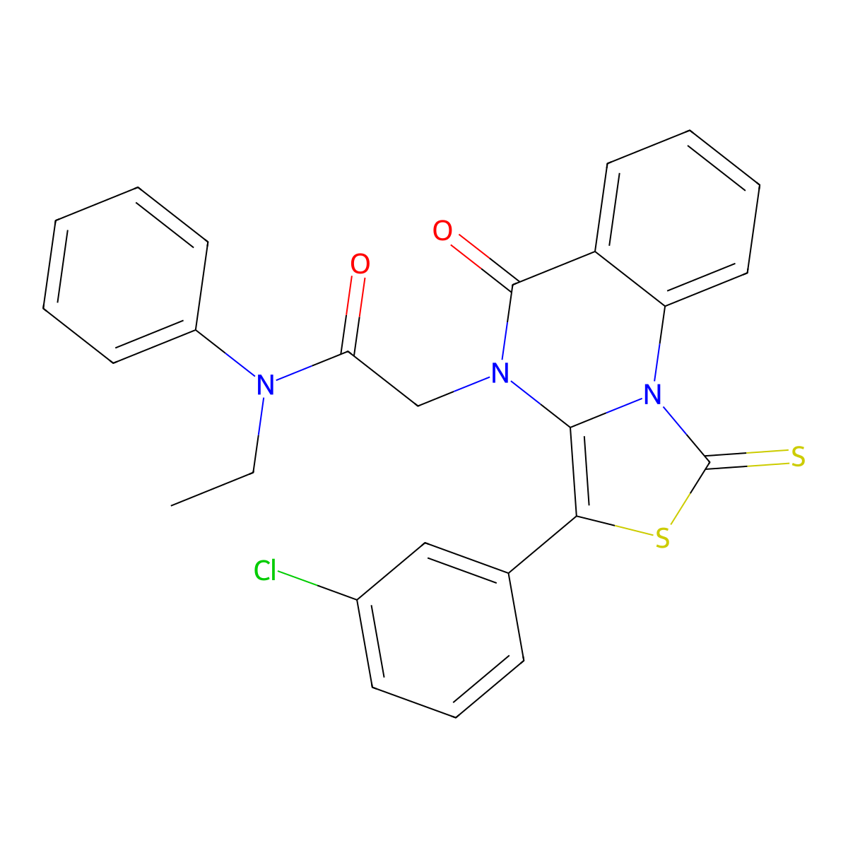 2-(3-(3-chlorophenyl)-5-oxo-1-thioxo-1H-thiazolo[3,4-a]quinazolin-4(5H)-yl)-N-ethyl-N-phenylacetamide molecular structure, CAS 1114636-40-6