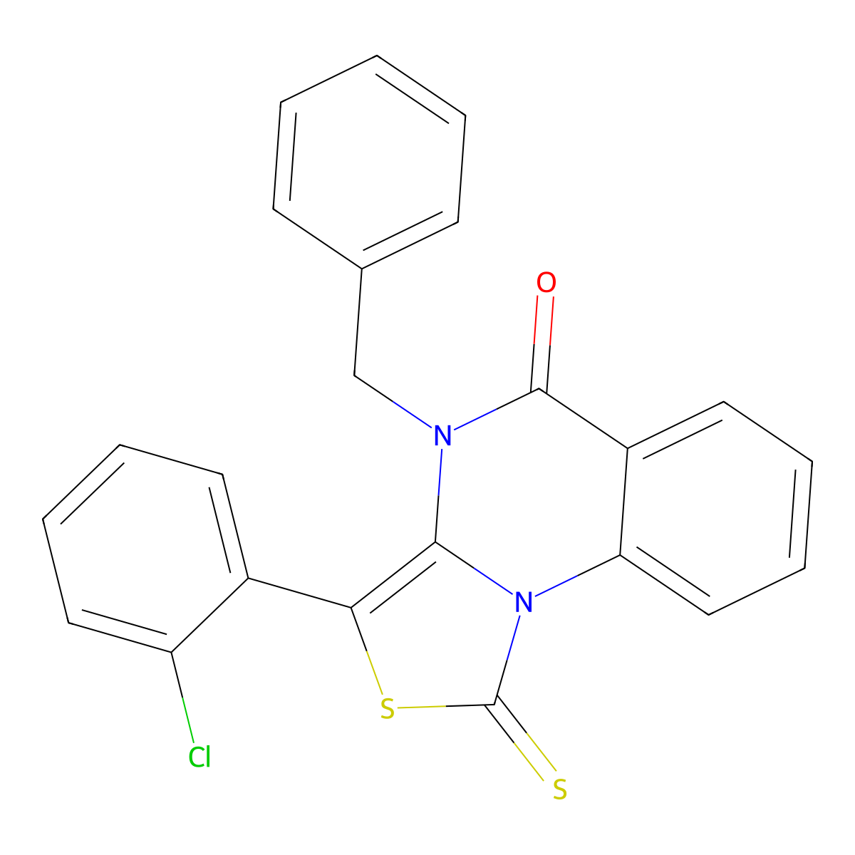 4-Benzyl-3-(2-chlorophenyl)-1-thioxo-1H-thiazolo[3,4-a]quinazolin-5(4H)-one molecular structure, CAS 1114637-23-8