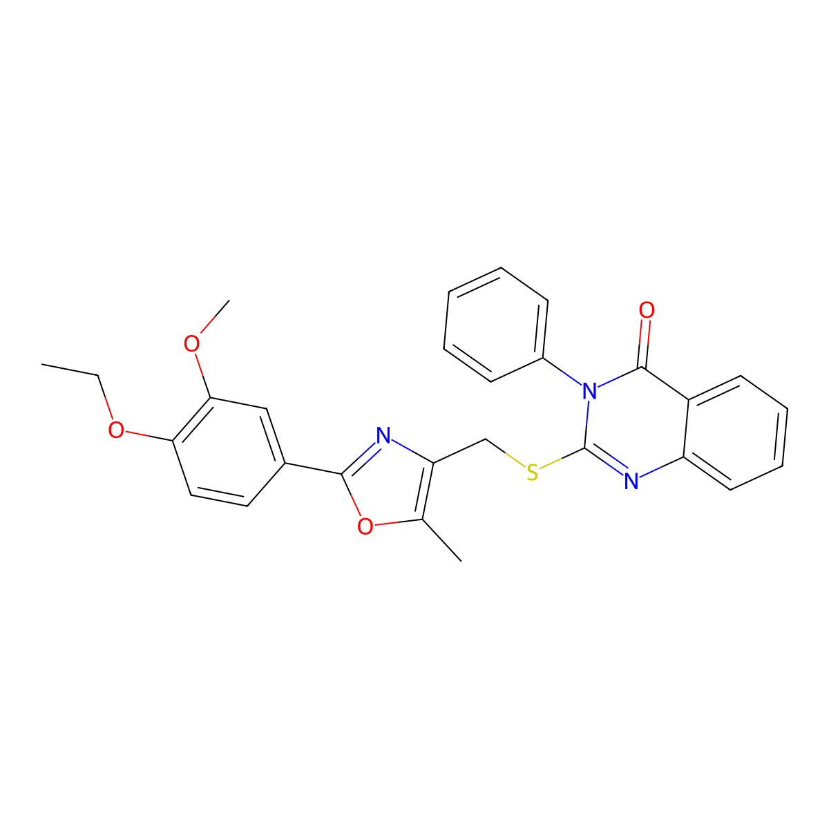 2-({[2-(4-Ethoxy-3-methoxyphenyl)-5-methyl-1,3-oxazol-4-yl]methyl}sulfanyl)-3-phenyl-3,4-dihydroquinazolin-4-one molecular structure, CAS 1114646-42-2