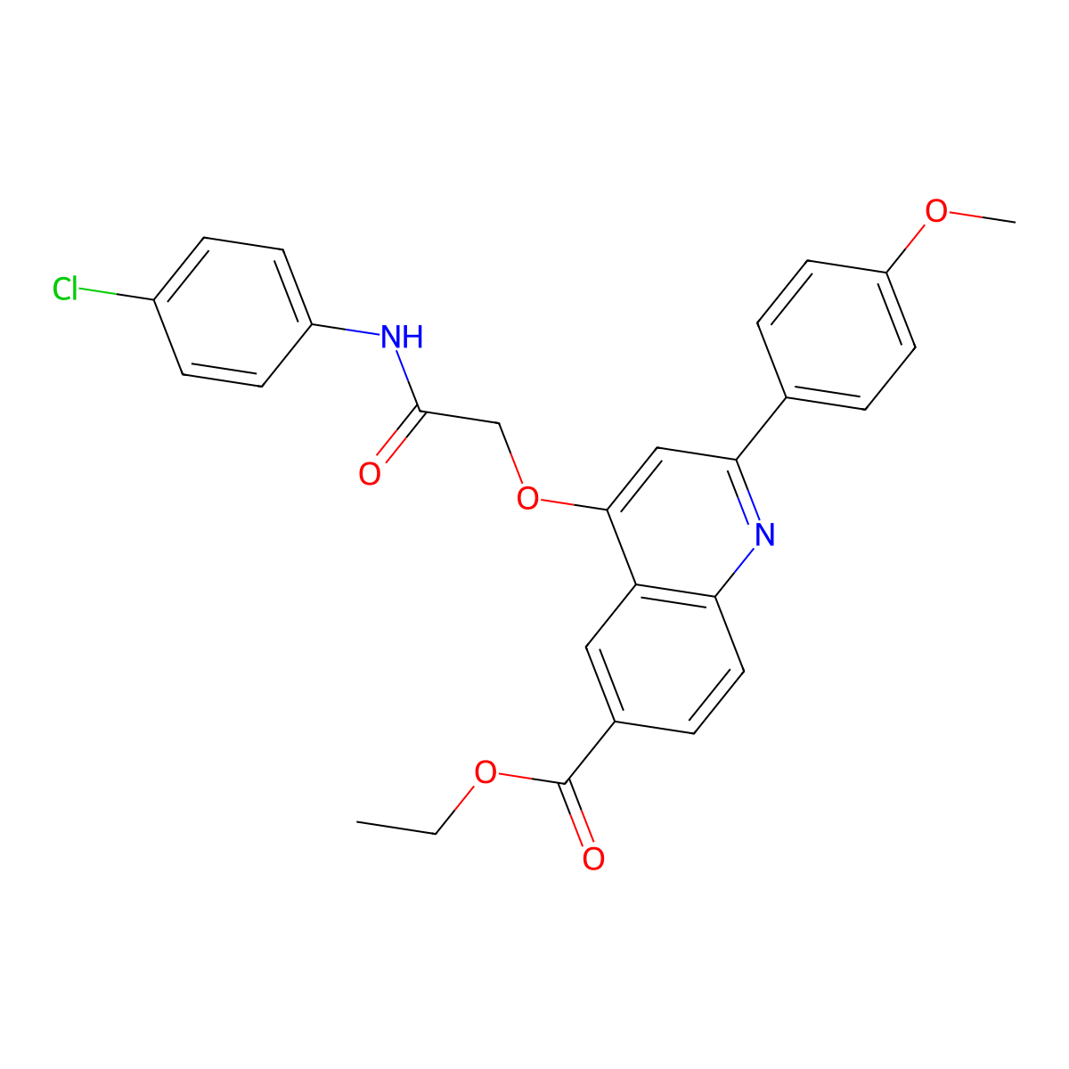 Ethyl 4-{[(4-chlorophenyl)carbamoyl]methoxy}-2-(4-methoxyphenyl)quinoline-6-carboxylate molecular structure, CAS 1114646-59-1