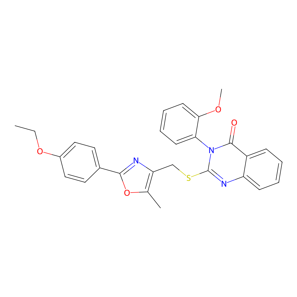 2-(((2-(4-ethoxyphenyl)-5-methyloxazol-4-yl)methyl)thio)-3-(2-methoxyphenyl)quinazolin-4(3H)-one molecular structure, CAS 1114647-06-1