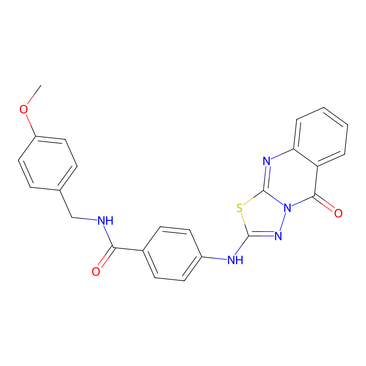 N-(4-methoxybenzyl)-4-[(5-oxo-5H-[1,3,4]thiadiazolo[2,3-b]quinazolin-2-yl)amino]benzamide molecular structure, CAS 1114647-19-6
