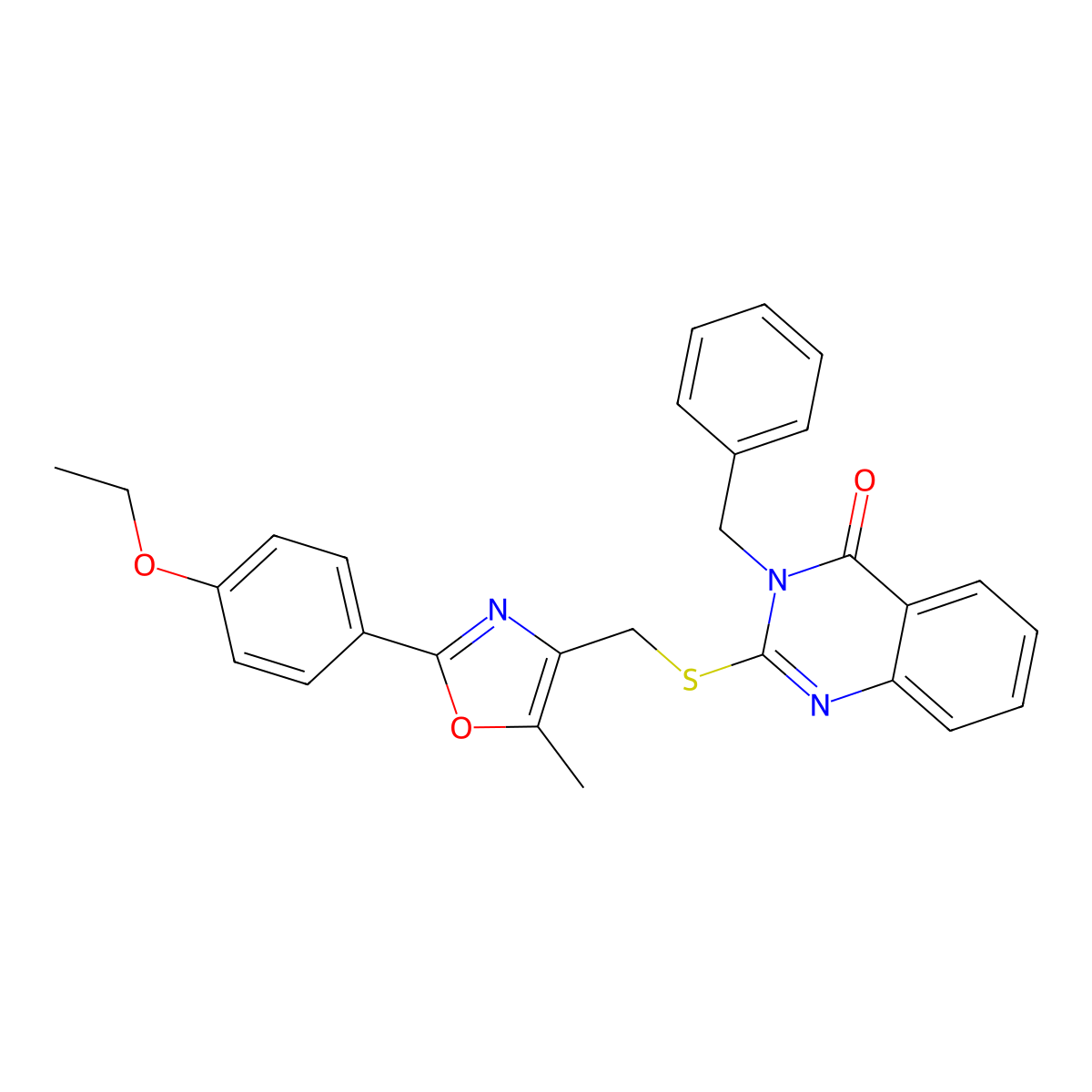 3-benzyl-2-(((2-(4-ethoxyphenyl)-5-methyloxazol-4-yl)methyl)thio)quinazolin-4(3H)-one molecular structure, CAS 1114647-54-9
