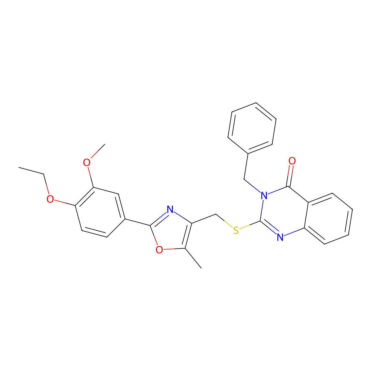 3-benzyl-2-(((2-(4-ethoxy-3-methoxyphenyl)-5-methyloxazol-4-yl)methyl)thio)quinazolin-4(3H)-one molecular structure, CAS 1114647-62-9