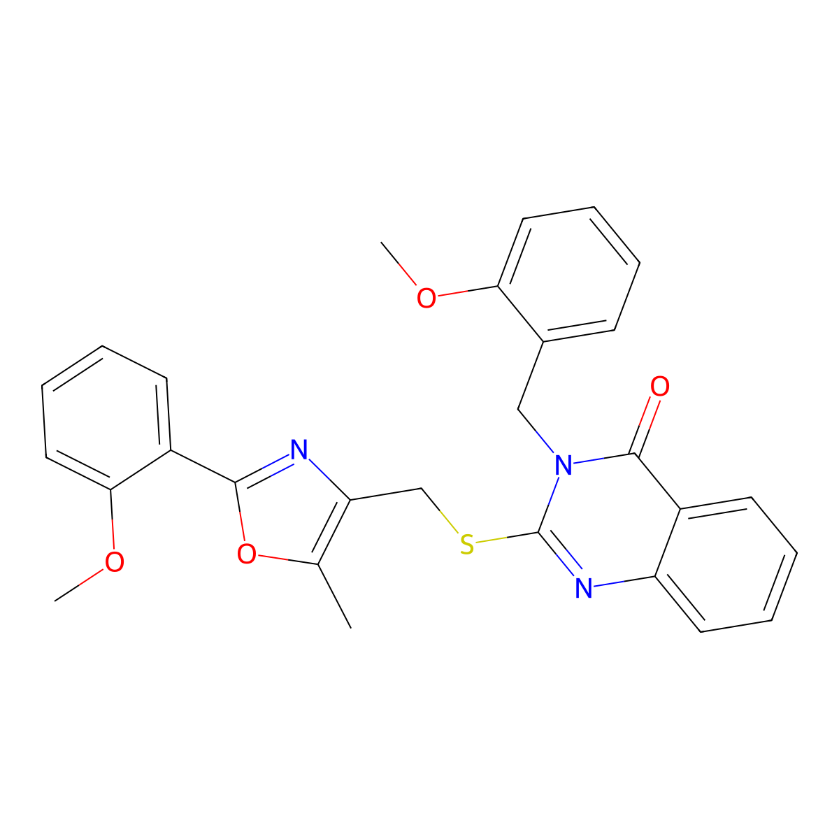 3-(2-methoxybenzyl)-2-(((2-(2-methoxyphenyl)-5-methyloxazol-4-yl)methyl)thio)quinazolin-4(3H)-one molecular structure, CAS 1114647-86-7