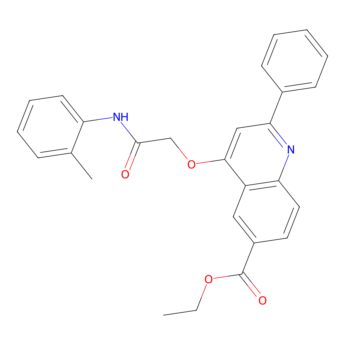 Ethyl 4-{[(2-methylphenyl)carbamoyl]methoxy}-2-phenylquinoline-6-carboxylate molecular structure, CAS 1114648-10-0