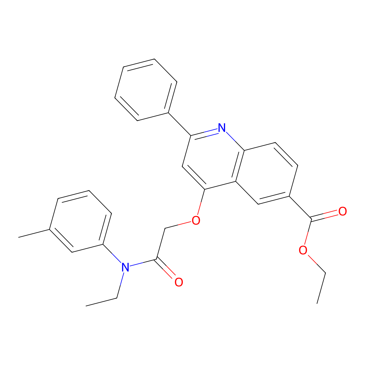 Ethyl 4-{[ethyl(3-methylphenyl)carbamoyl]methoxy}-2-phenylquinoline-6-carboxylate molecular structure, CAS 1114648-26-8