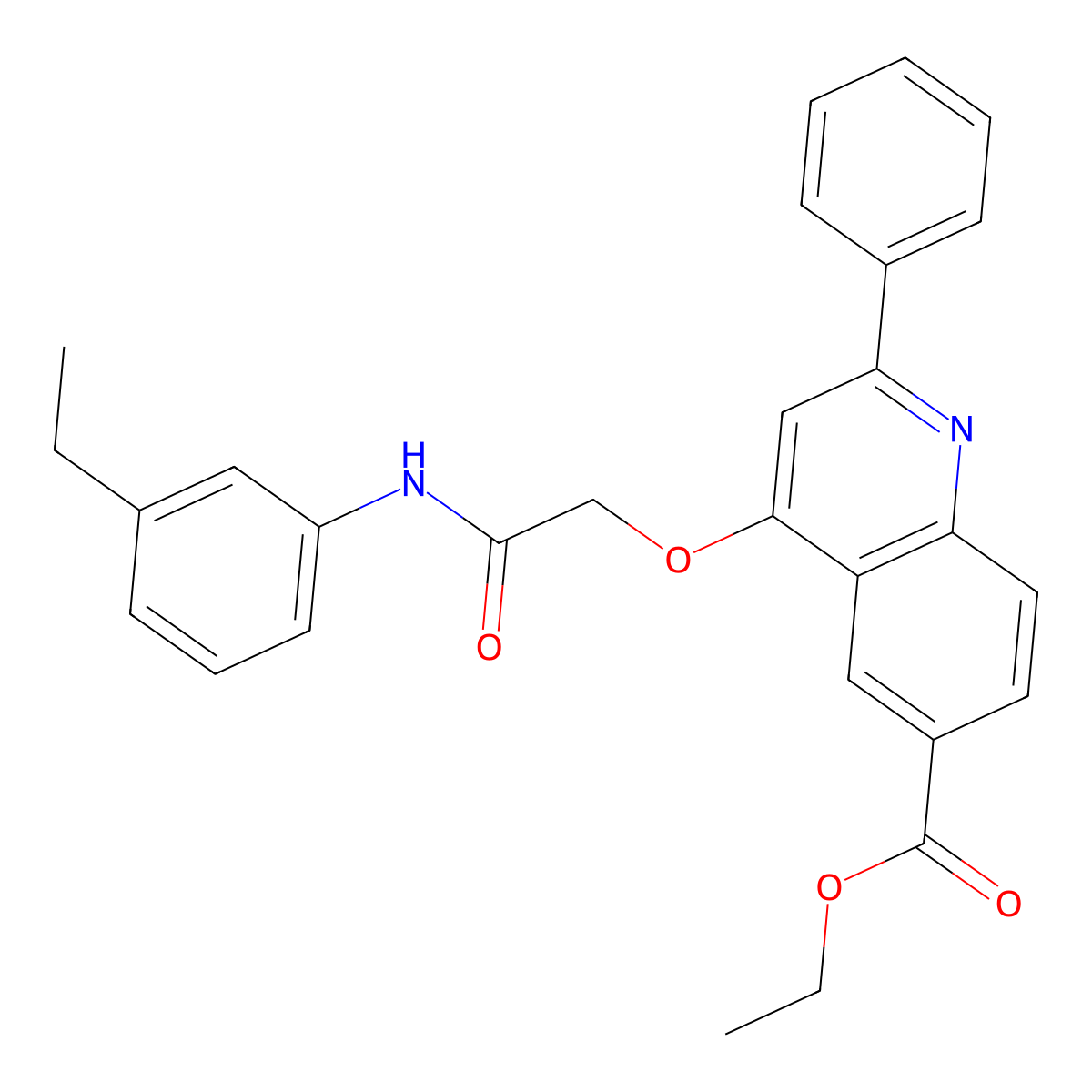 Ethyl 4-{[(3-ethylphenyl)carbamoyl]methoxy}-2-phenylquinoline-6-carboxylate molecular structure, CAS 1114648-66-6