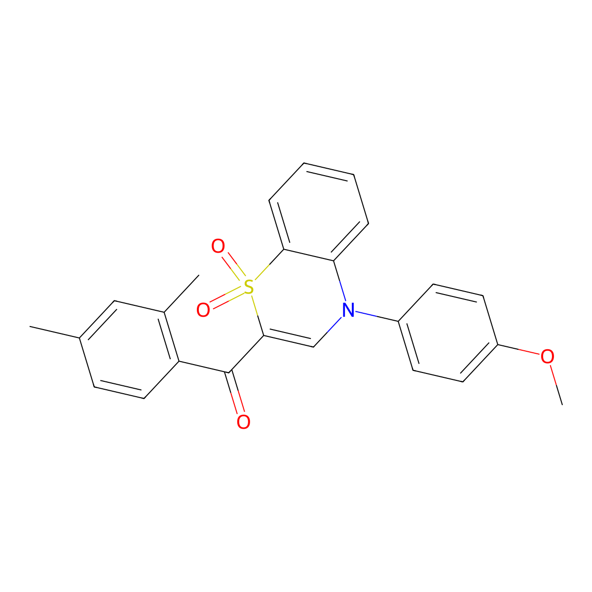 (2,4-dimethylphenyl)[4-(4-methoxyphenyl)-1,1-dioxido-4H-1,4-benzothiazin-2-yl]methanone molecular structure, CAS 1114649-00-1