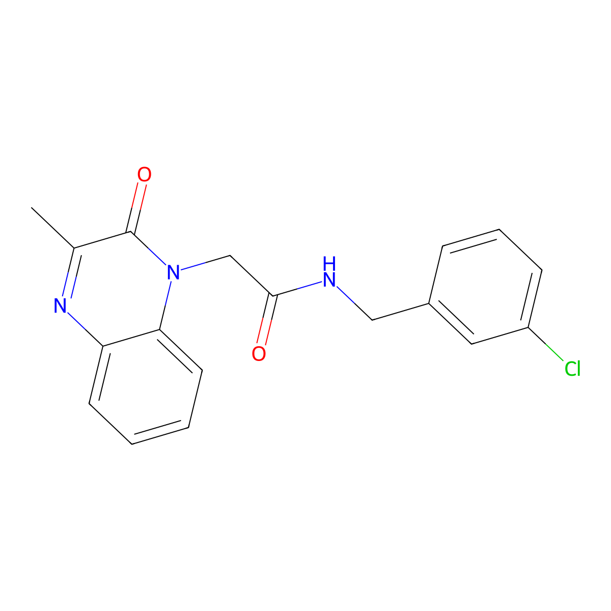 N-(3-chlorobenzyl)-2-(3-methyl-2-oxoquinoxalin-1(2H)-yl)acetamide molecular structure, CAS 1114649-21-6