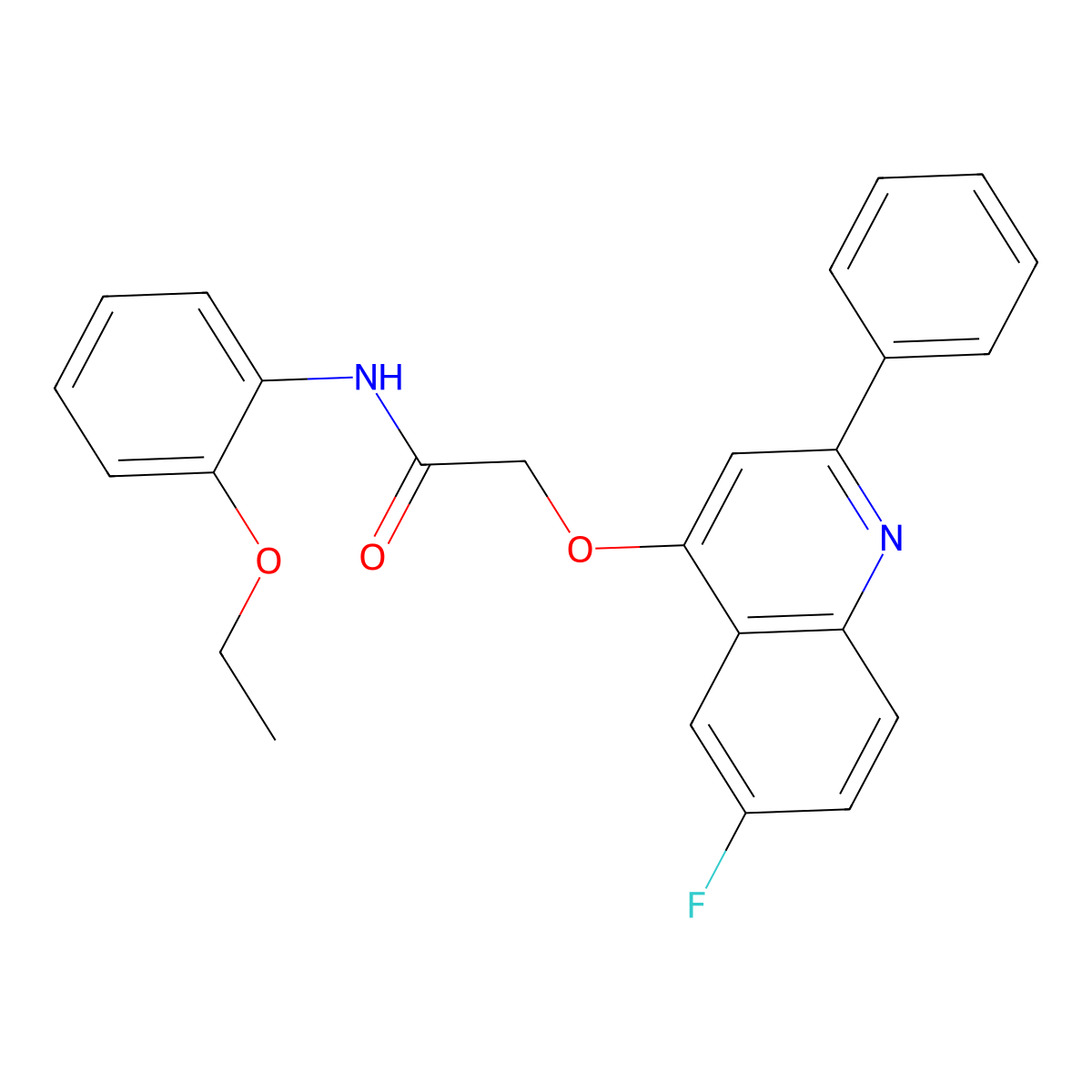 N-(2-ethoxyphenyl)-2-[(6-fluoro-2-phenylquinolin-4-yl)oxy]acetamide molecular structure, CAS 1114649-44-3