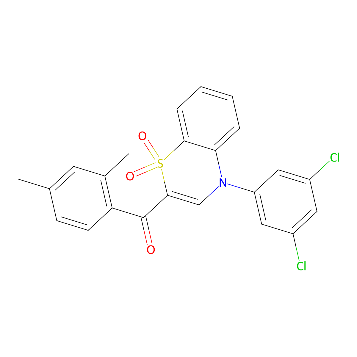 [4-(3,5-dichlorophenyl)-1,1-dioxido-4H-1,4-benzothiazin-2-yl](2,4-dimethylphenyl)methanone molecular structure, CAS 1114649-48-7