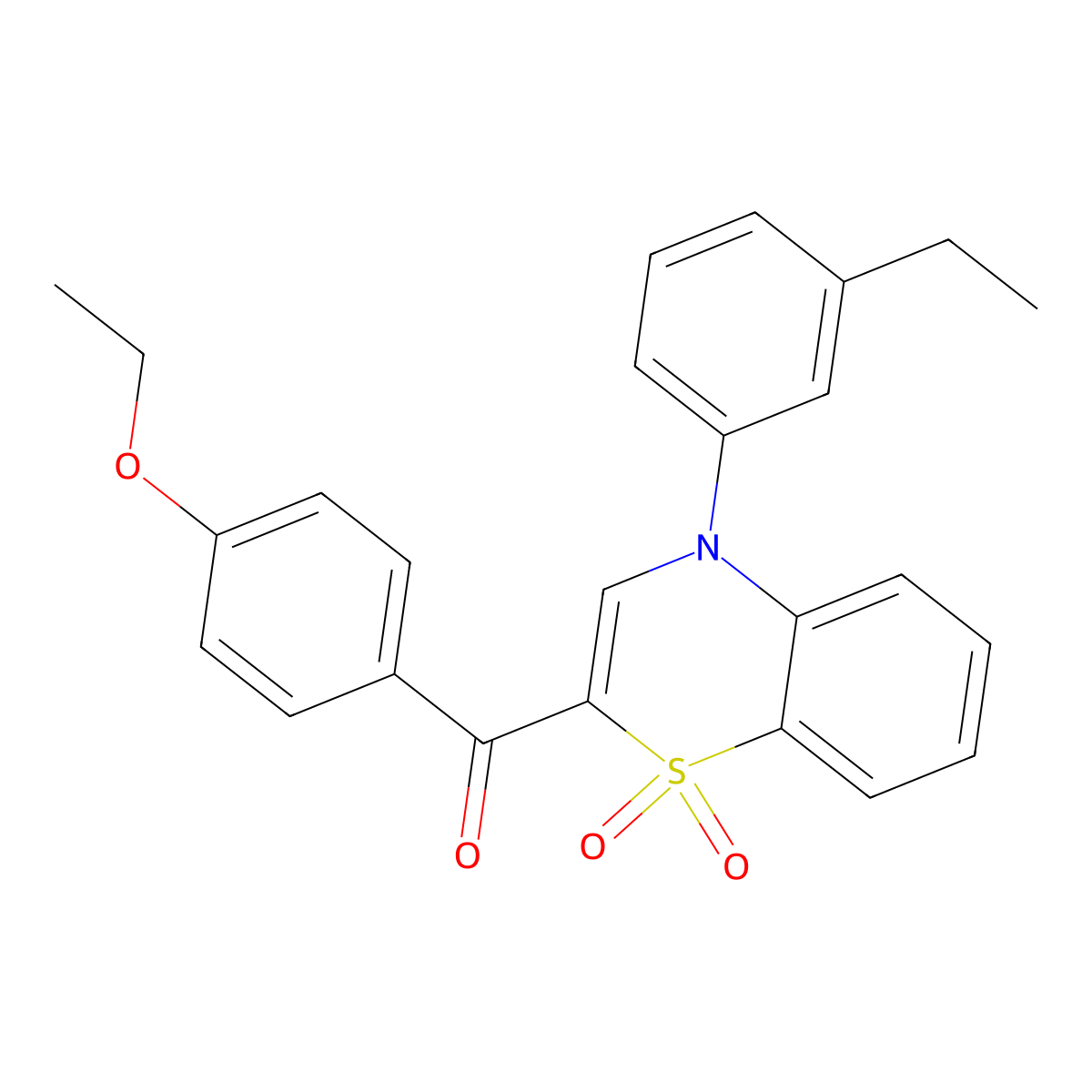 (4-ethoxyphenyl)[4-(3-ethylphenyl)-1,1-dioxido-4H-1,4-benzothiazin-2-yl]methanone molecular structure, CAS 1114649-69-2