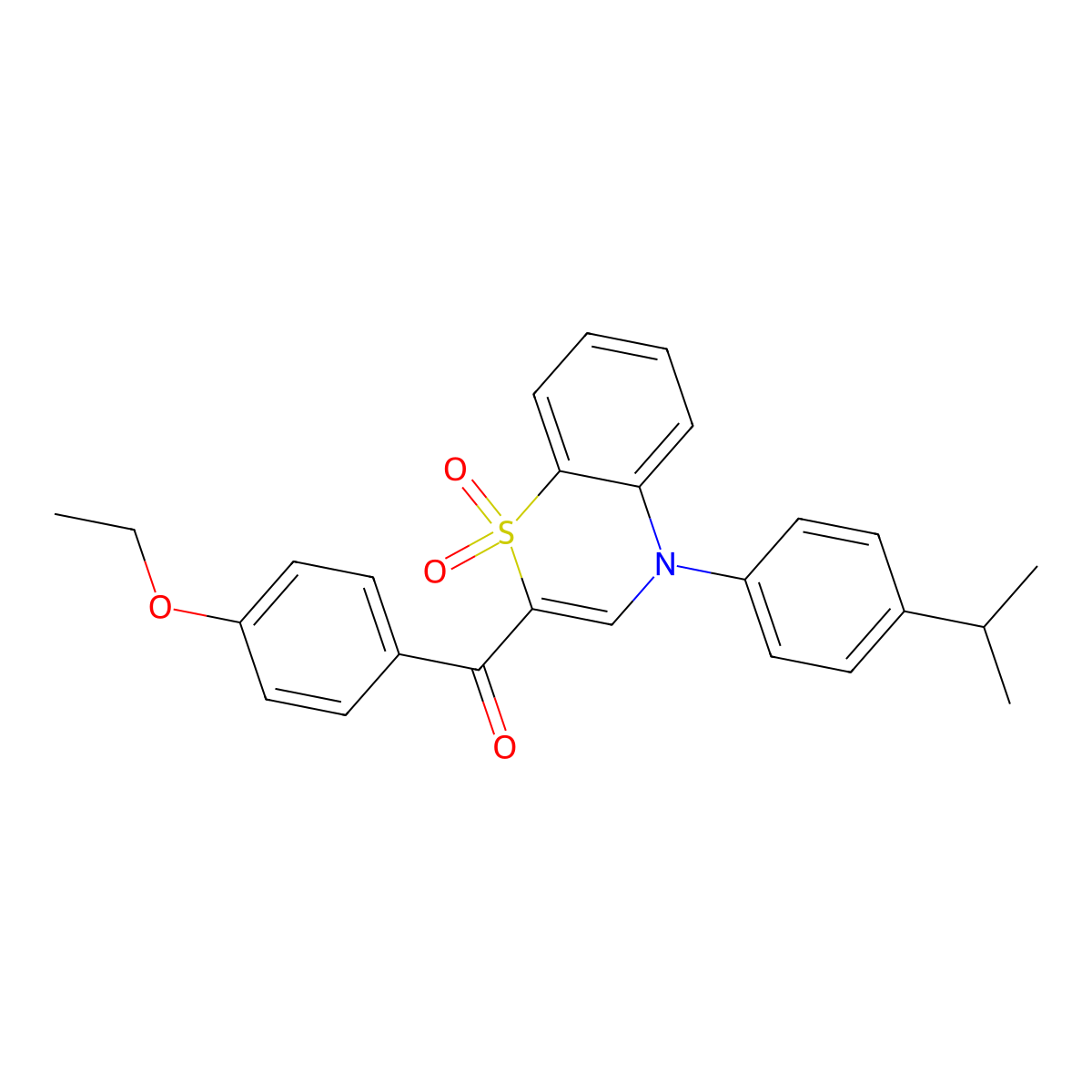 (4-ethoxyphenyl)[4-(4-isopropylphenyl)-1,1-dioxido-4H-1,4-benzothiazin-2-yl]methanone molecular structure, CAS 1114649-76-1