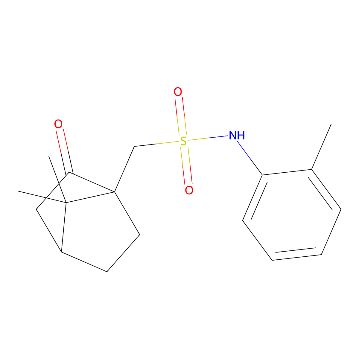 1-{7,7-dimethyl-2-oxobicyclo[2.2.1]heptan-1-yl}-N-(2-methylphenyl)methanesulfonamide molecular structure, CAS 111465-88-4