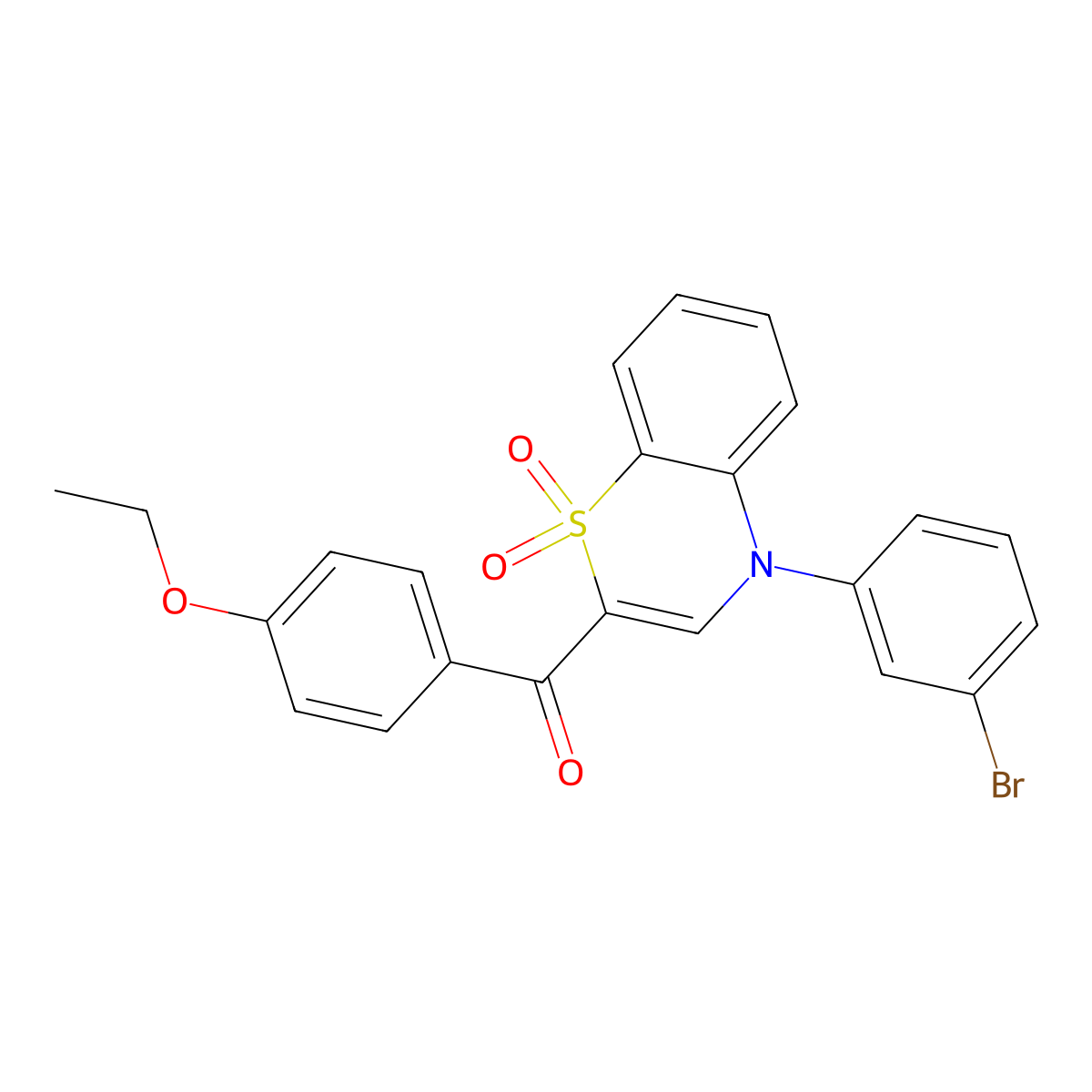 [4-(3-bromophenyl)-1,1-dioxido-4H-1,4-benzothiazin-2-yl](4-ethoxyphenyl)methanone molecular structure, CAS 1114650-18-8