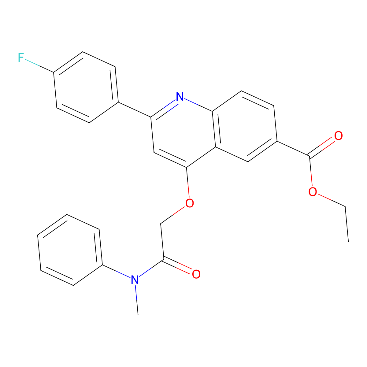 Ethyl 2-(4-fluorophenyl)-4-{[methyl(phenyl)carbamoyl]methoxy}quinoline-6-carboxylate molecular structure, CAS 1114650-79-1
