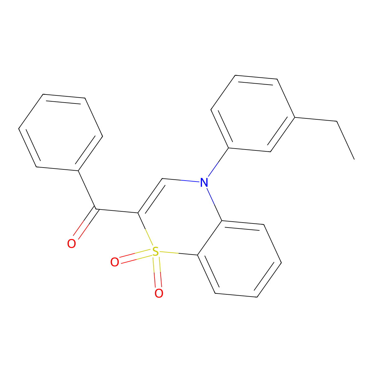 [4-(3-ethylphenyl)-1,1-dioxido-4H-1,4-benzothiazin-2-yl](phenyl)methanone molecular structure, CAS 1114652-04-8