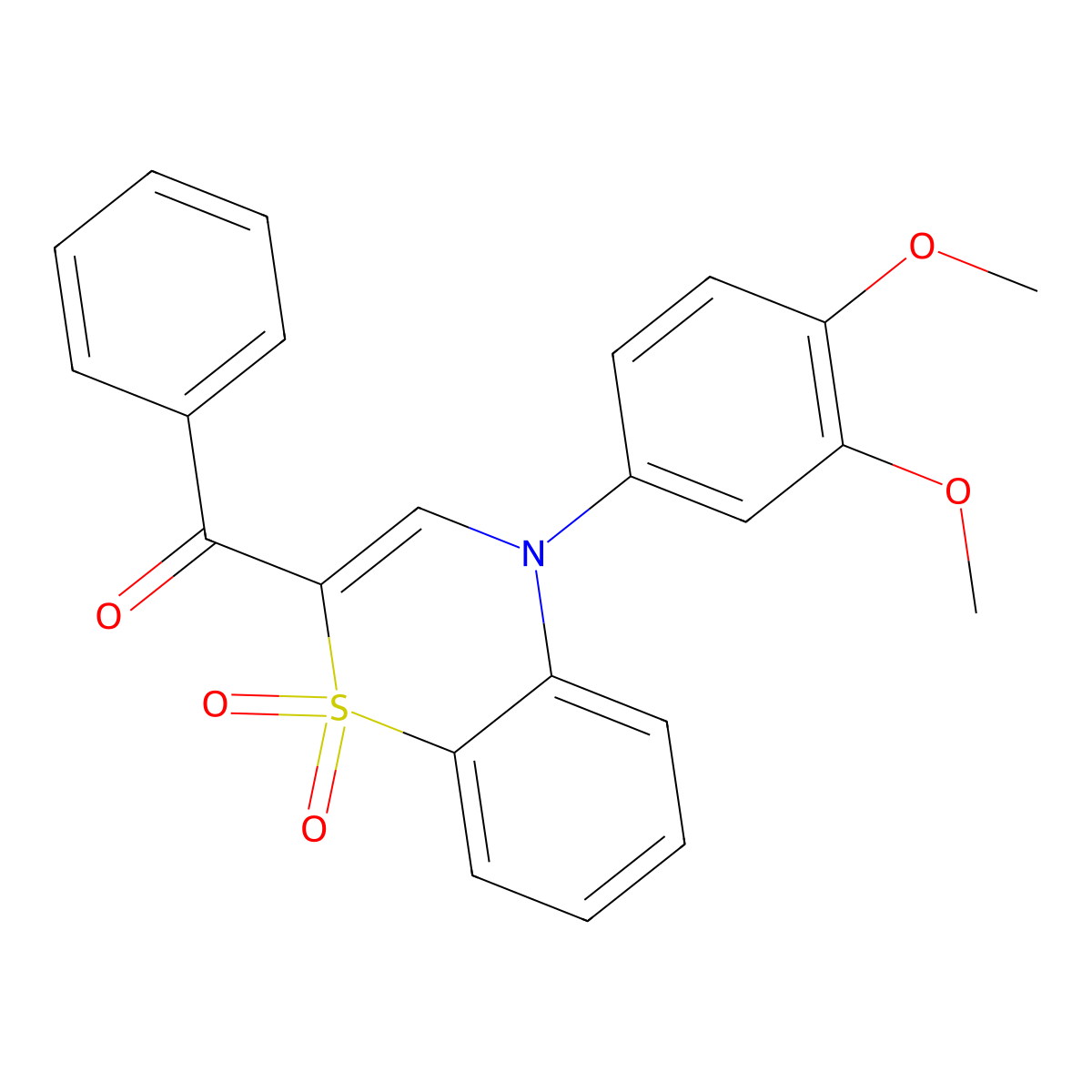 [4-(3,4-dimethoxyphenyl)-1,1-dioxido-4H-1,4-benzothiazin-2-yl](phenyl)methanone molecular structure, CAS 1114652-13-9