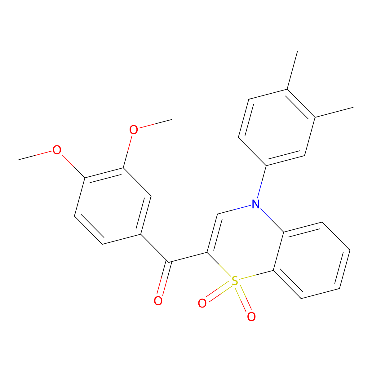 (3,4-dimethoxyphenyl)[4-(3,4-dimethylphenyl)-1,1-dioxido-4H-1,4-benzothiazin-2-yl]methanone molecular structure, CAS 1114652-19-5