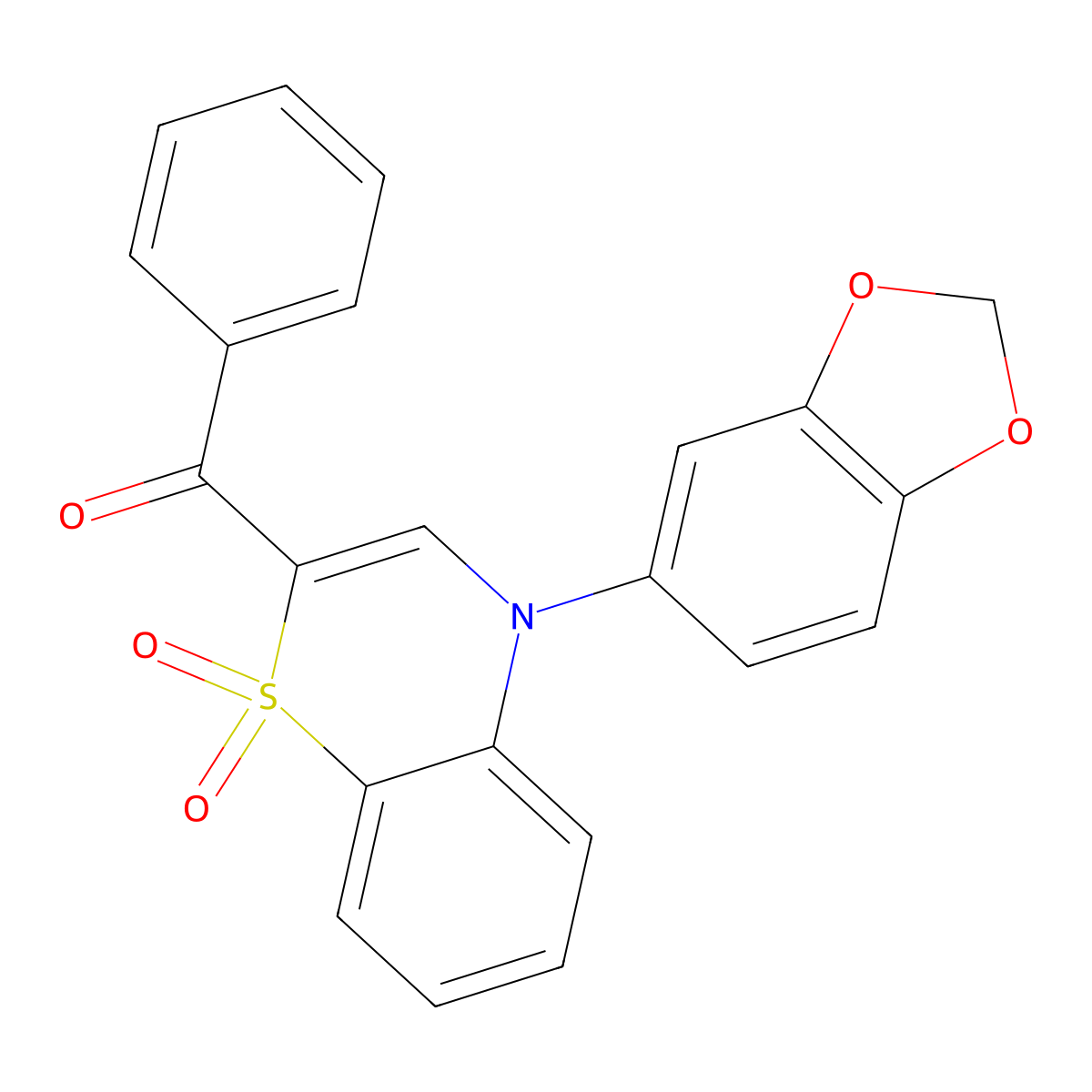 [4-(1,3-benzodioxol-5-yl)-1,1-dioxido-4H-1,4-benzothiazin-2-yl](phenyl)methanone molecular structure, CAS 1114652-21-9
