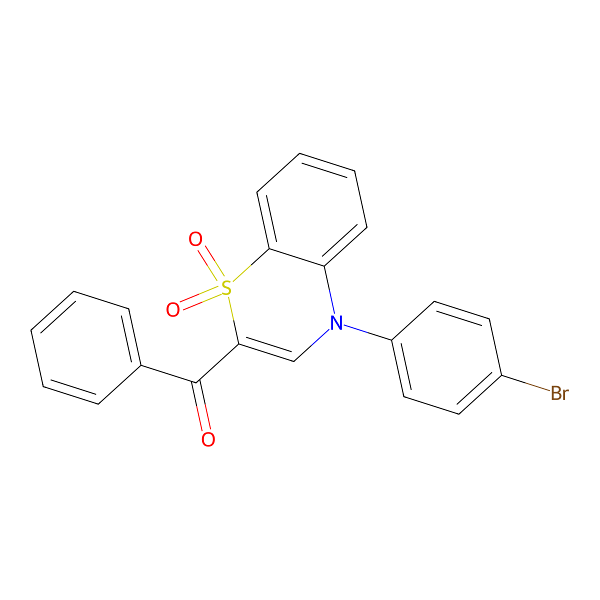 [4-(4-bromophenyl)-1,1-dioxido-4H-1,4-benzothiazin-2-yl](phenyl)methanone molecular structure, CAS 1114652-41-3