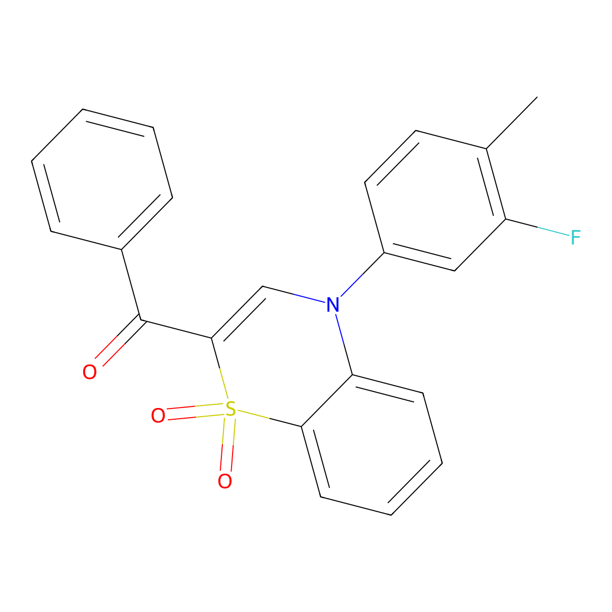 [4-(3-fluoro-4-methylphenyl)-1,1-dioxido-4H-1,4-benzothiazin-2-yl](phenyl)methanone molecular structure, CAS 1114652-45-7