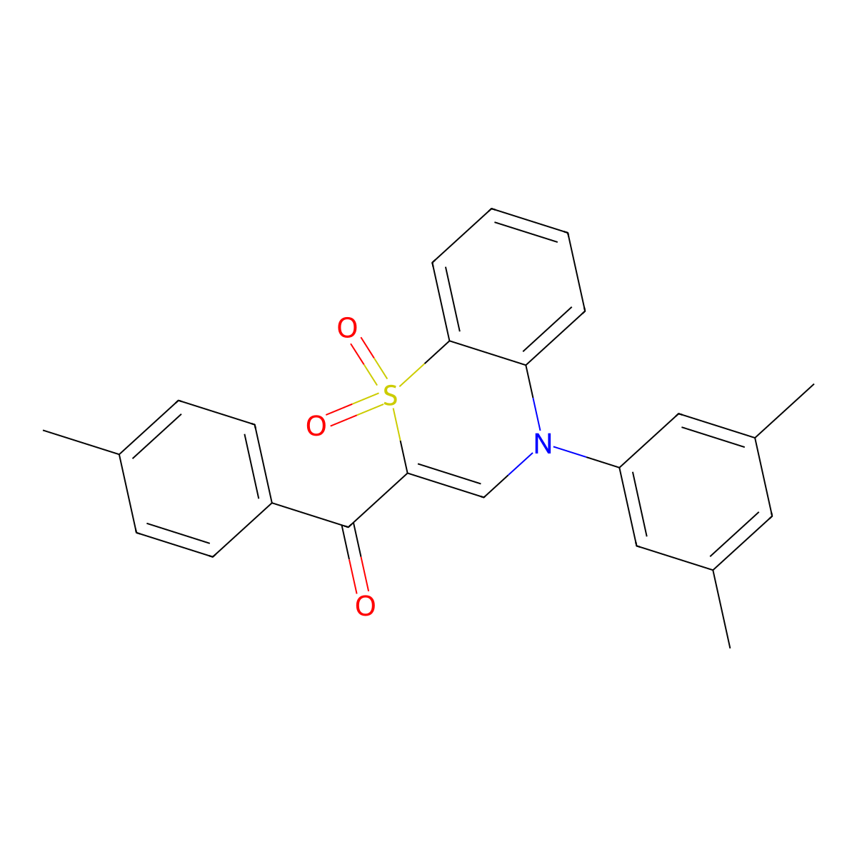[4-(3,5-dimethylphenyl)-1,1-dioxido-4H-1,4-benzothiazin-2-yl](4-methylphenyl)methanone molecular structure, CAS 1114652-55-9