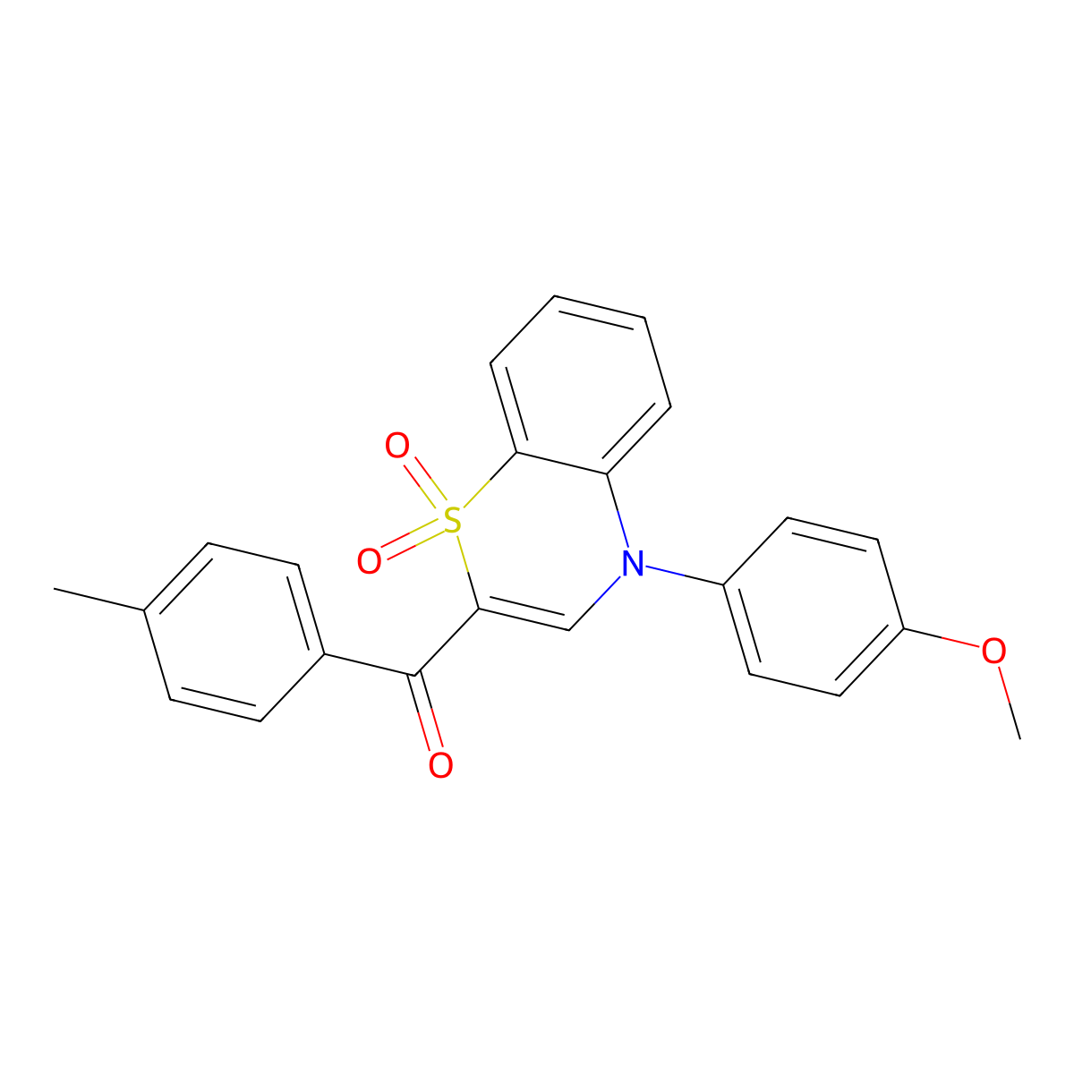 [4-(4-methoxyphenyl)-1,1-dioxido-4H-1,4-benzothiazin-2-yl](4-methylphenyl)methanone molecular structure, CAS 1114652-60-6