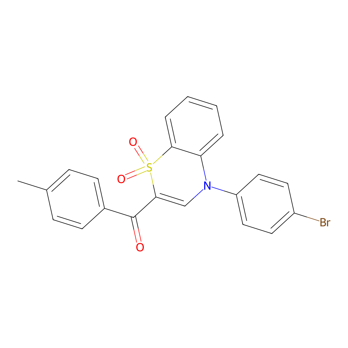 [4-(4-bromophenyl)-1,1-dioxido-4H-1,4-benzothiazin-2-yl](4-methylphenyl)methanone molecular structure, CAS 1114652-90-2