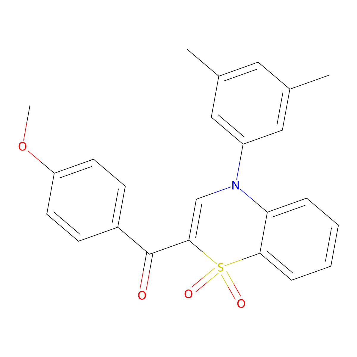 [4-(3,5-dimethylphenyl)-1,1-dioxido-4H-1,4-benzothiazin-2-yl](4-methoxyphenyl)methanone molecular structure, CAS 1114653-05-2