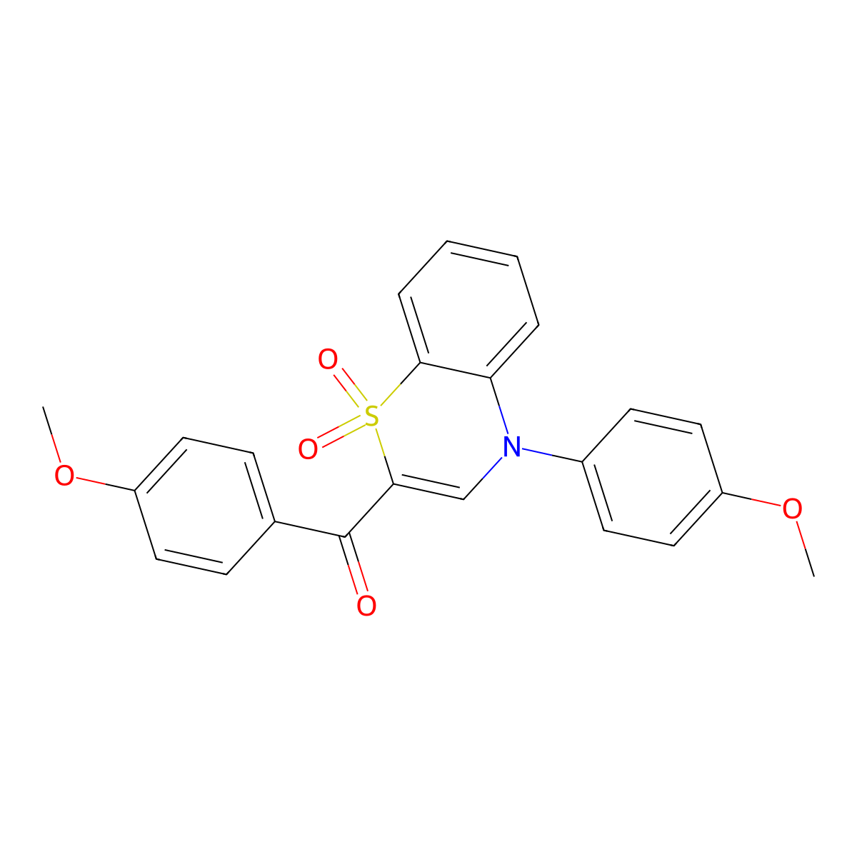 (4-methoxyphenyl)[4-(4-methoxyphenyl)-1,1-dioxido-4H-1,4-benzothiazin-2-yl]methanone molecular structure, CAS 1114653-10-9