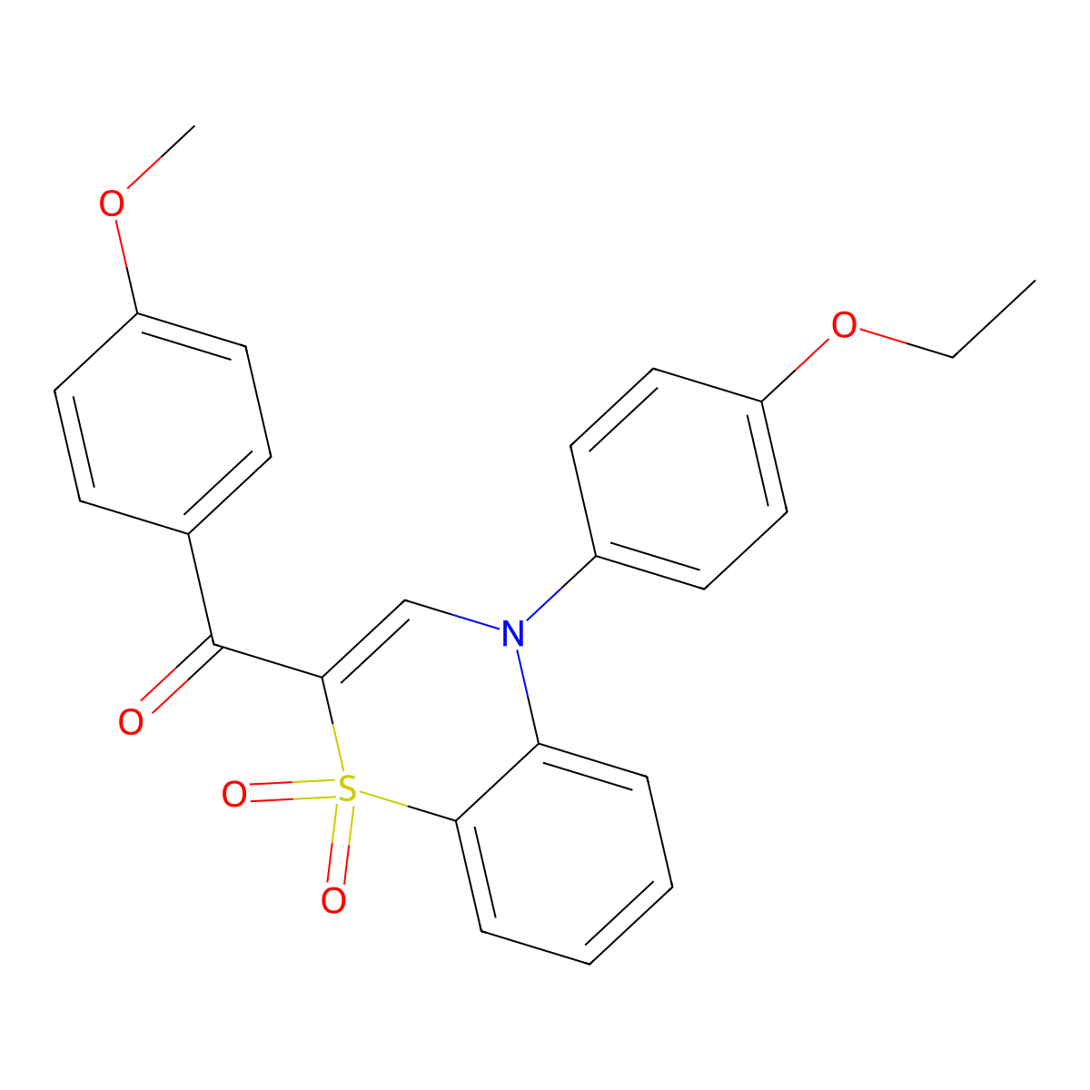 [4-(4-ethoxyphenyl)-1,1-dioxido-4H-1,4-benzothiazin-2-yl](4-methoxyphenyl)methanone molecular structure, CAS 1114653-15-4