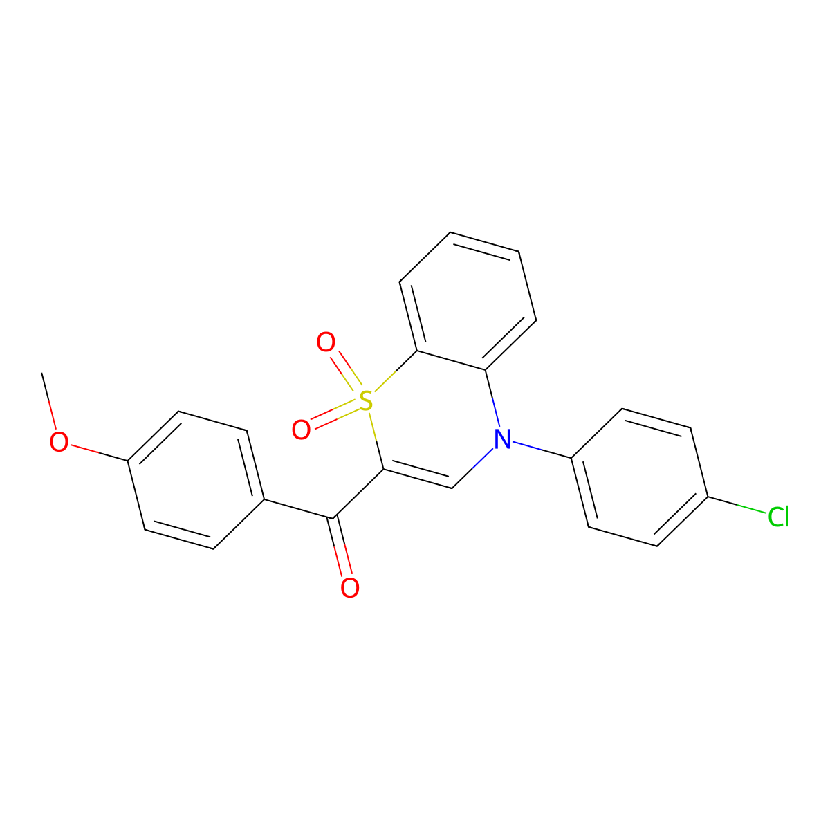 [4-(4-chlorophenyl)-1,1-dioxido-4H-1,4-benzothiazin-2-yl](4-methoxyphenyl)methanone molecular structure, CAS 1114653-30-3
