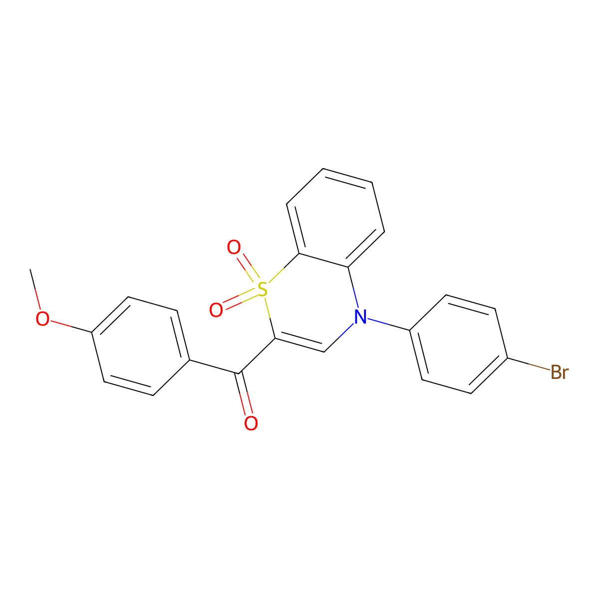 [4-(4-bromophenyl)-1,1-dioxido-4H-1,4-benzothiazin-2-yl](4-methoxyphenyl)methanone molecular structure, CAS 1114653-36-9