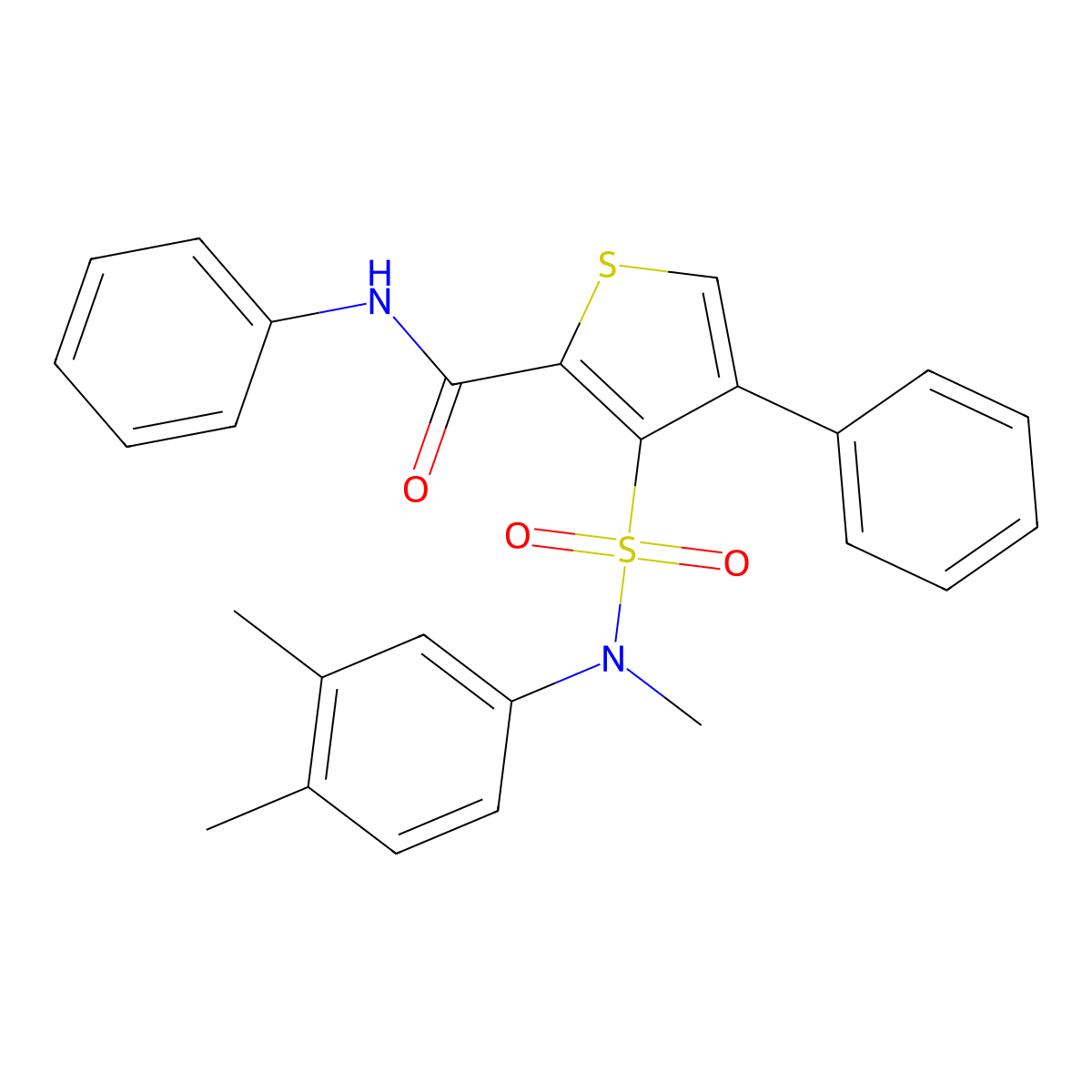 3-[(3,4-Dimethylphenyl)(methyl)sulfamoyl]-N,4-diphenylthiophene-2-carboxamide molecular structure, CAS 1114653-51-8