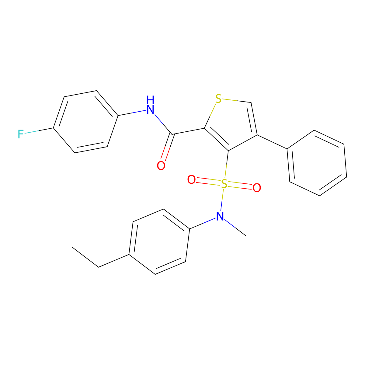 3-[(4-ethylphenyl)(methyl)sulfamoyl]-N-(4-fluorophenyl)-4-phenylthiophene-2-carboxamide molecular structure, CAS 1114653-69-8