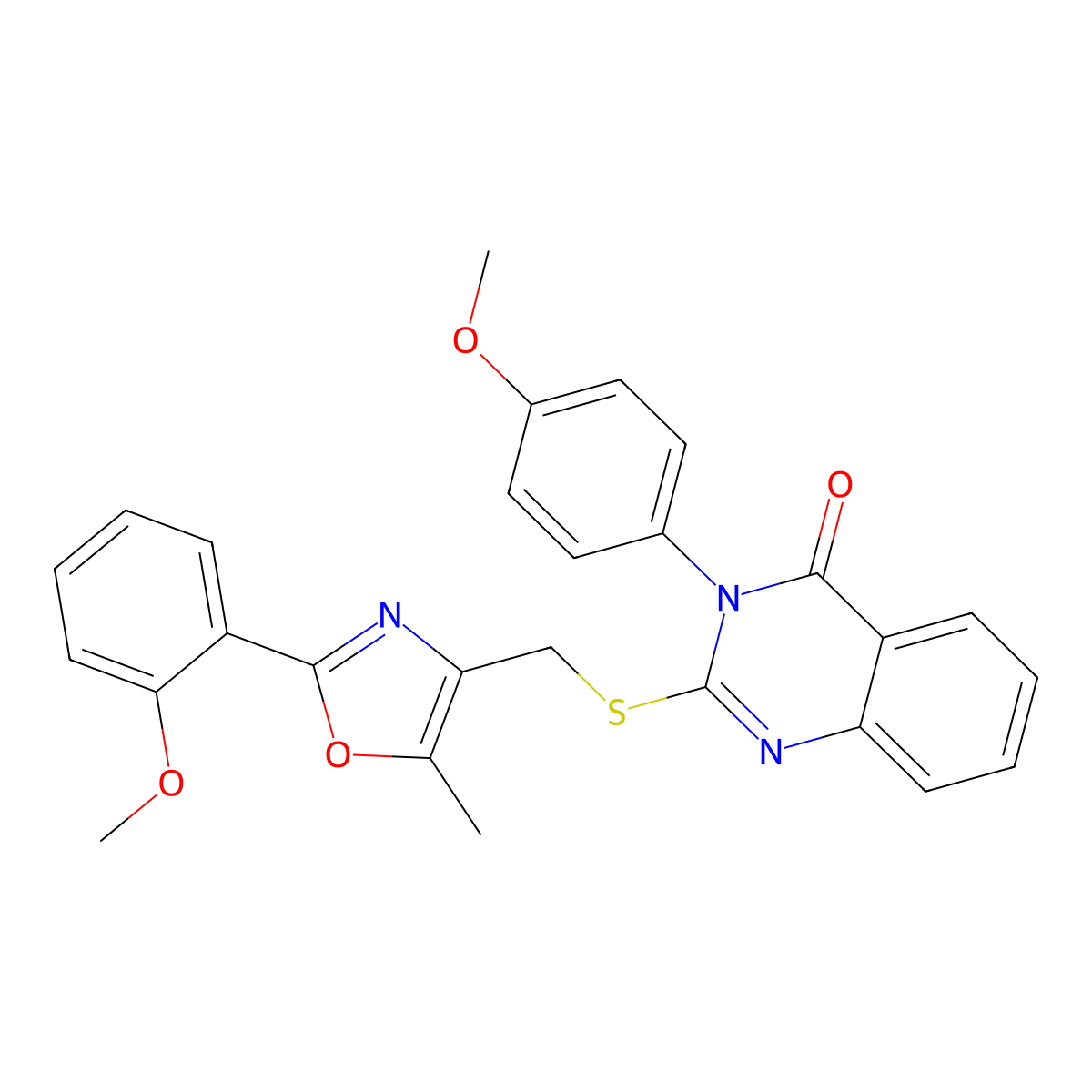 3-(4-methoxyphenyl)-2-(((2-(2-methoxyphenyl)-5-methyloxazol-4-yl)methyl)thio)quinazolin-4(3H)-one molecular structure, CAS 1114654-03-3