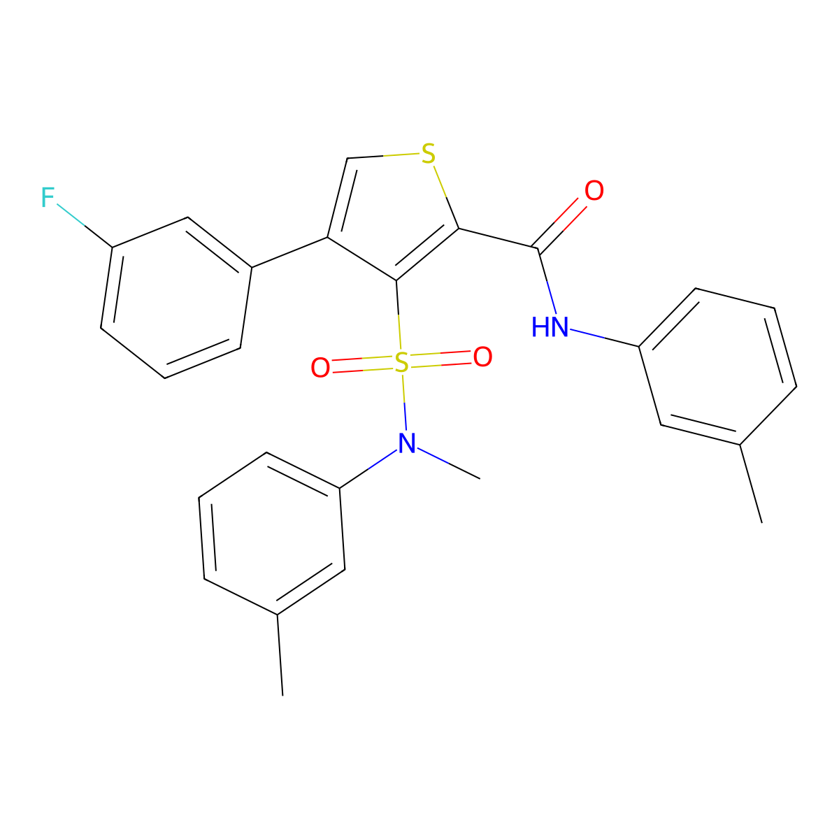 4-(3-Fluorophenyl)-3-[methyl(3-methylphenyl)sulfamoyl]-N-(3-methylphenyl)thiophene-2-carboxamide molecular structure, CAS 1114654-22-6